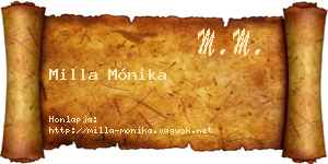 Milla Mónika névjegykártya